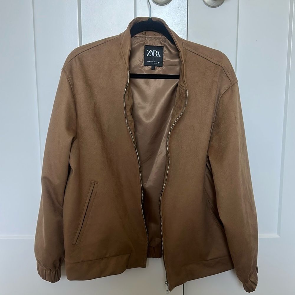 Zara brown sued bomer jacket